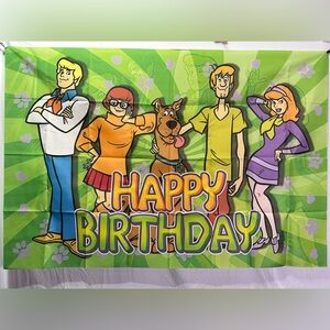 Scooby Doo Happy Birthday Backdrop Banner 5x3Ft.